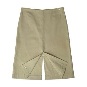 Y2K GUESS Duo Slit Front & Back Midi Pencil Skirt Small Work Office Cream Beige